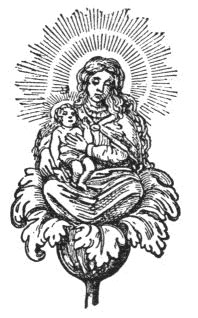 Picture of Virgin and Child sitting in Cup of Tulip