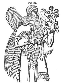 Picture of Assyrian Divinity with Spotted Fallow Deer